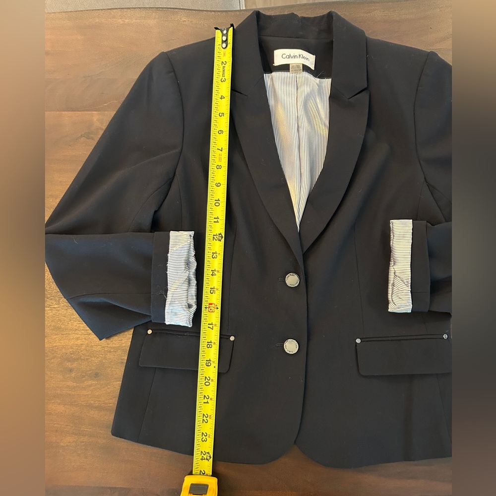 Calvin Klein Women's Classic Navy Suit Jacket - Picture 3 of 5